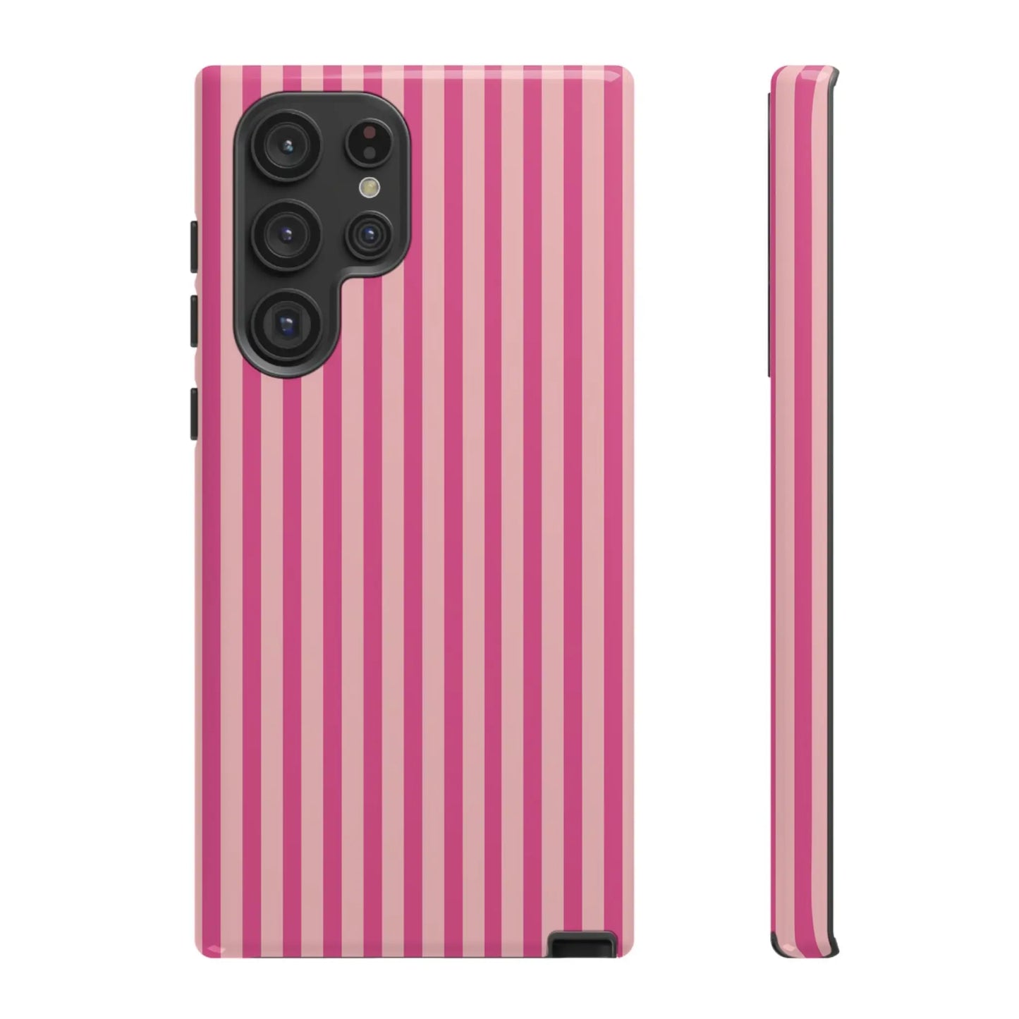 Pink Stripe Everyday Phone Case Cover Protective Smartphone Cover Trendy Accessories - Samsung Galaxy S22 Ultra