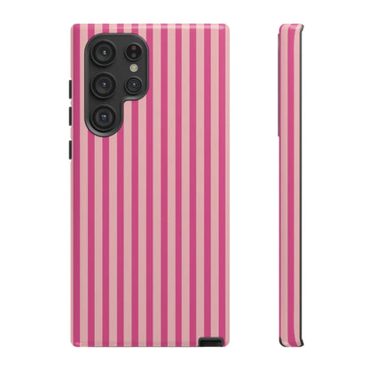 Pink Stripe Everyday Phone Case Cover Protective Smartphone Cover Trendy Accessories - Samsung Galaxy S22 Ultra