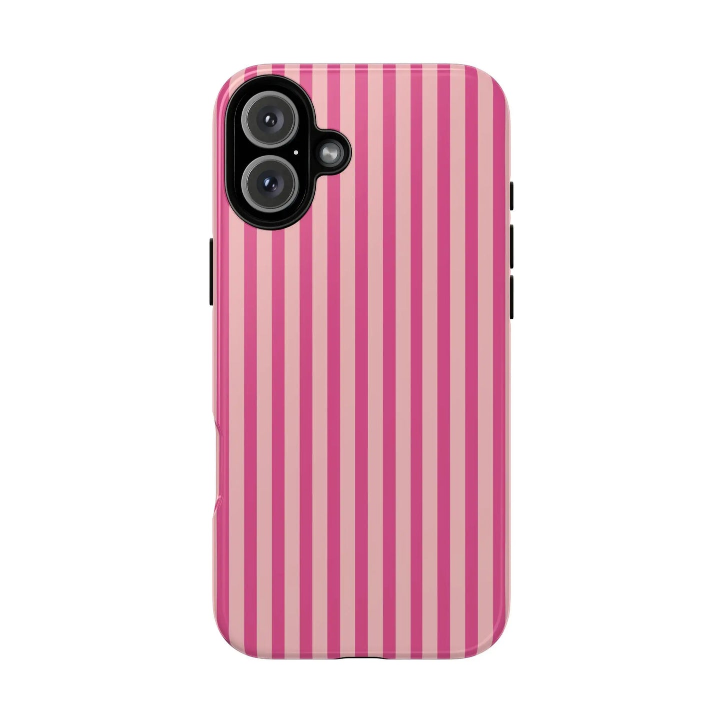 Pink Stripe Everyday Phone Case Cover Protective Smartphone Cover Trendy Accessories - iPhone 16 Plus / Glossy - Phone