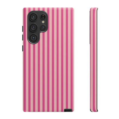Pink Stripe Everyday Phone Case Cover Protective Smartphone Cover Trendy Accessories - Samsung Galaxy S22 Ultra / Matte