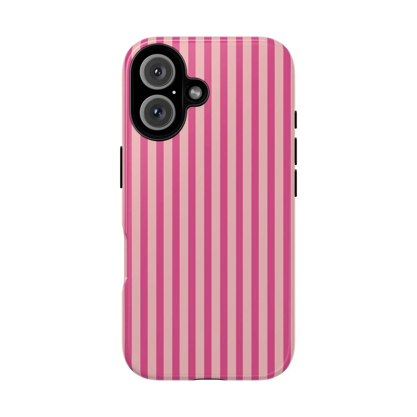 Pink Stripe Everyday Phone Case Cover Protective Smartphone Cover Trendy Accessories - iPhone 16 / Glossy - Phone Case