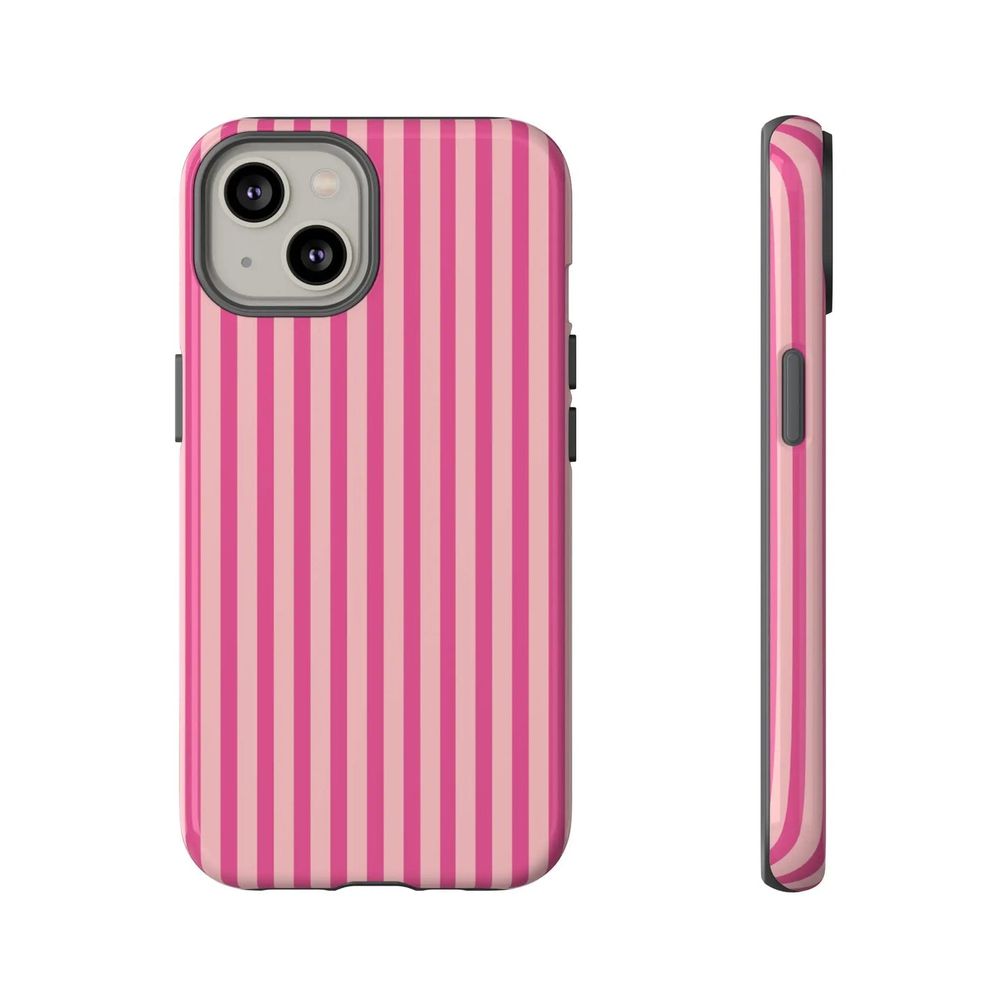Pink Stripe Everyday Phone Case Cover Protective Smartphone Cover Trendy Accessories - iPhone 14 / Glossy - Phone Case
