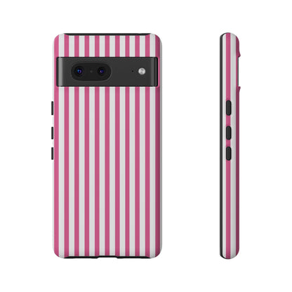 Pink & White Cute Striped Durable Phone Case Cover - Google Pixel 7 / Matte - Phone Case