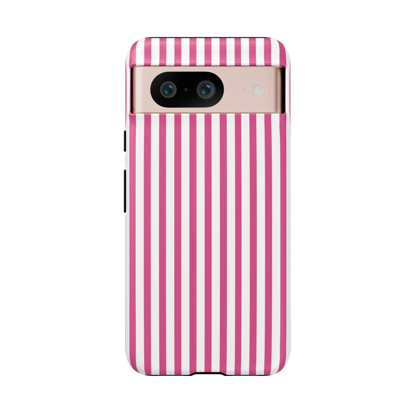 Pink & White Cute Striped Durable Phone Case Cover - Google Pixel 8 / Matte - Phone Case