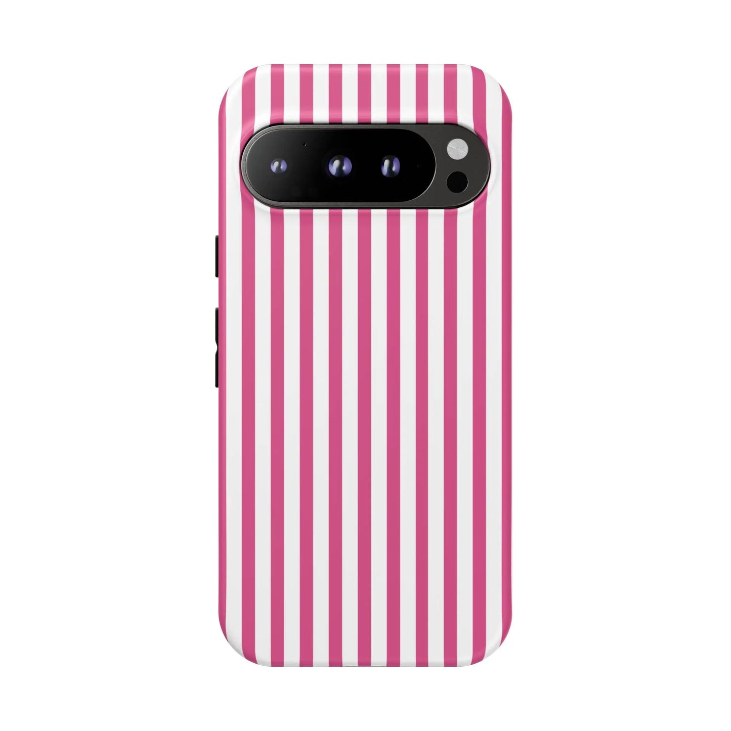 Pink & White Cute Striped Durable Phone Case Cover - Google Pixel 9 Pro / Matte - Phone Case