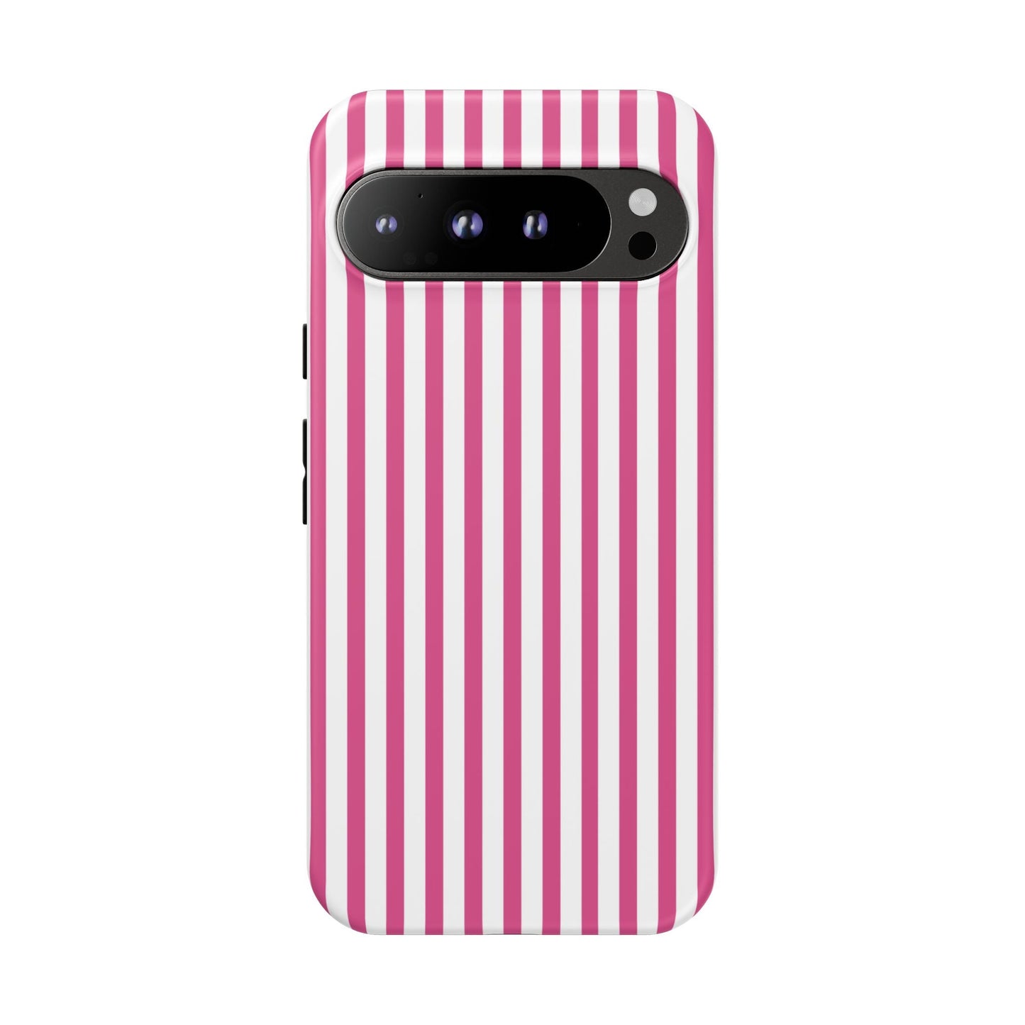 Pink & White Cute Striped Durable Phone Case Cover - Google Pixel 9 Pro XL / Matte - Phone Case