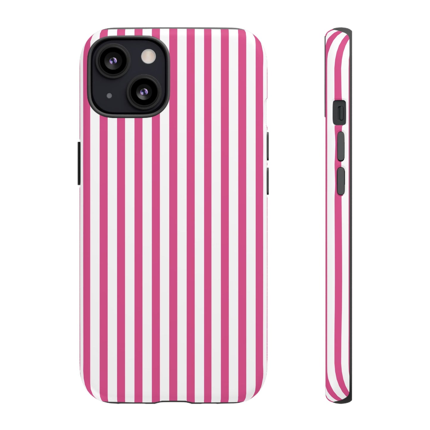 Pink & White Cute Striped Durable Phone Case Cover - iPhone 13 / Matte - Phone Case