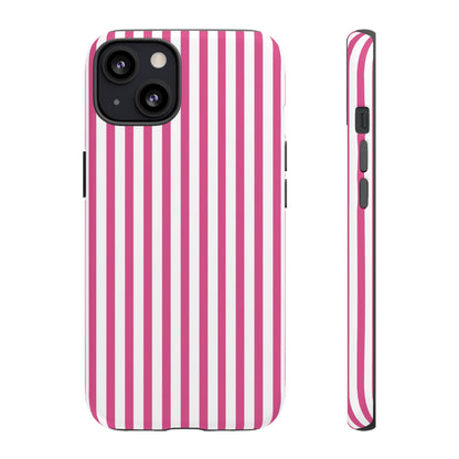 Pink & White Cute Striped Durable Phone Case Cover - iPhone 13 / Matte - Phone Case