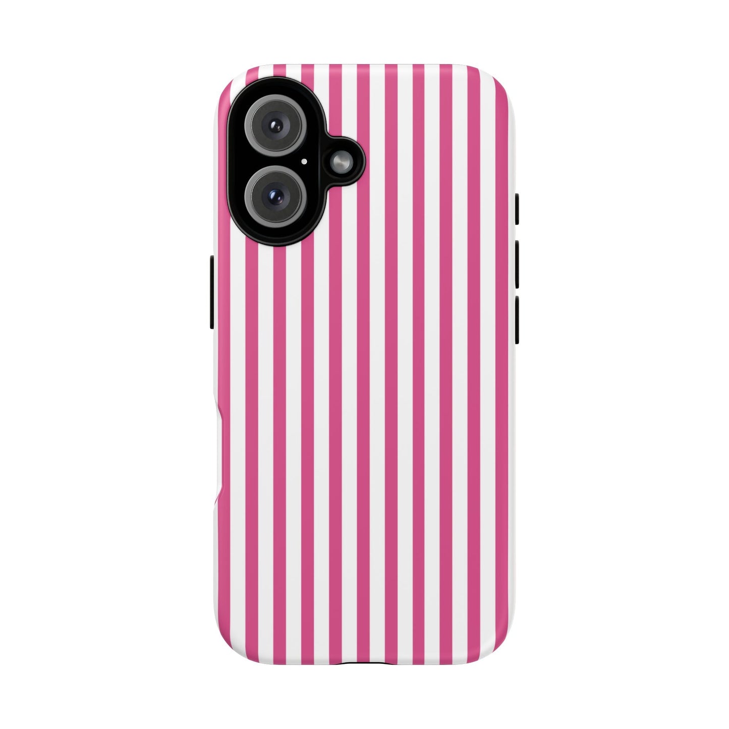 Pink & White Cute Striped Durable Phone Case Cover - iPhone 16 / Matte - Phone Case