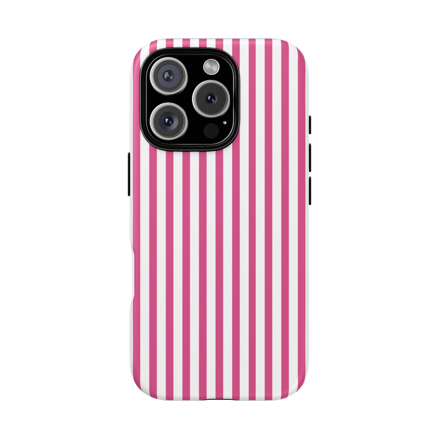Pink & White Cute Striped Durable Phone Case Cover - iPhone 16 Pro / Matte - Phone Case