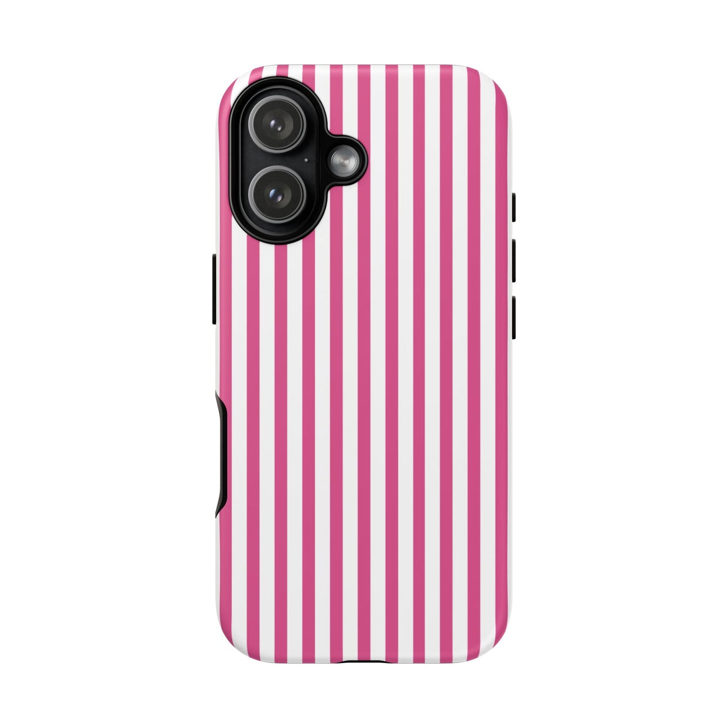 Pink & White Cute Striped Durable Phone Case Cover - iPhone 17 / Matte - Phone Case