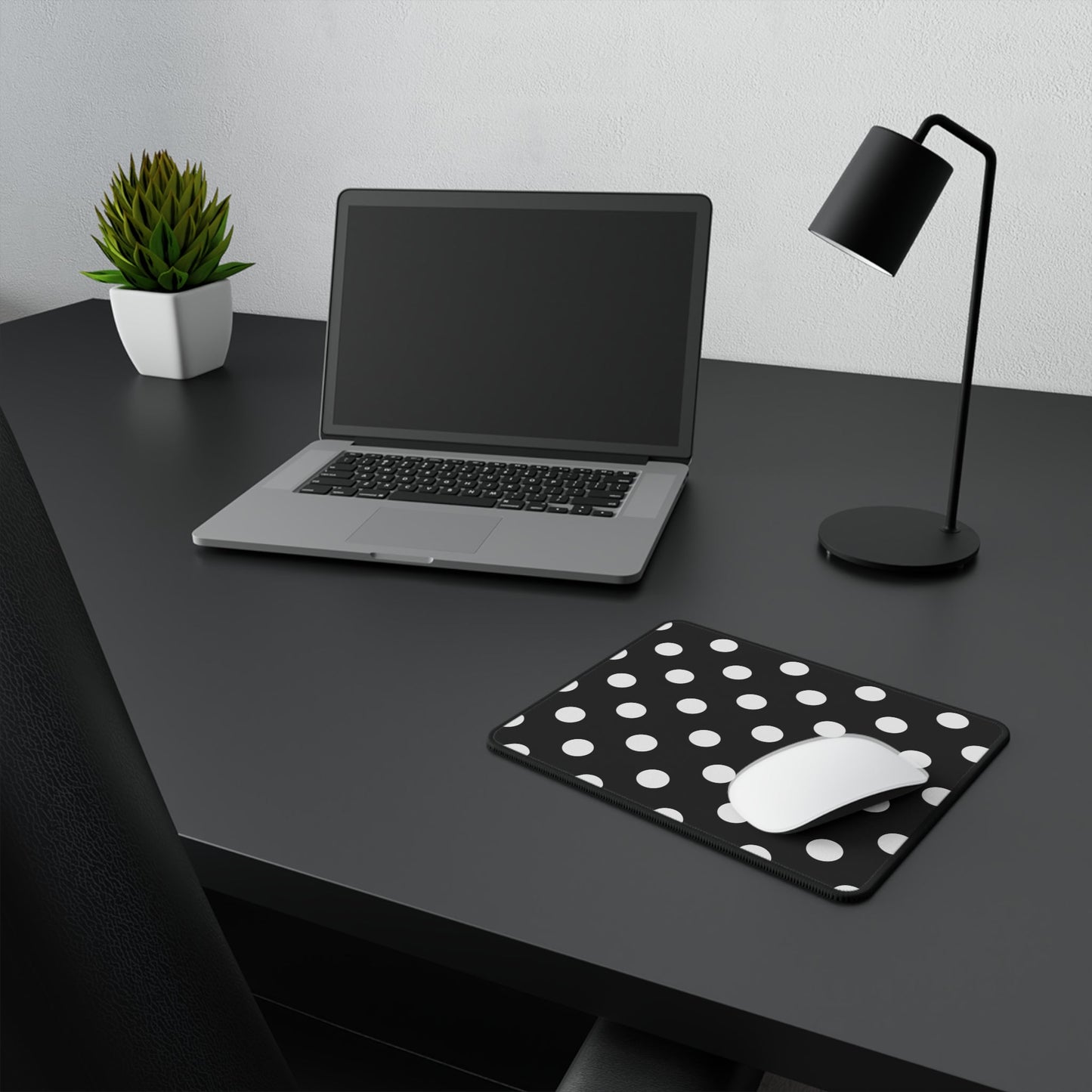 Polka Dot Black & White Non-Slip Gaming Mouse Pad - 9.5’’ × 8’’ - Mouse Pad