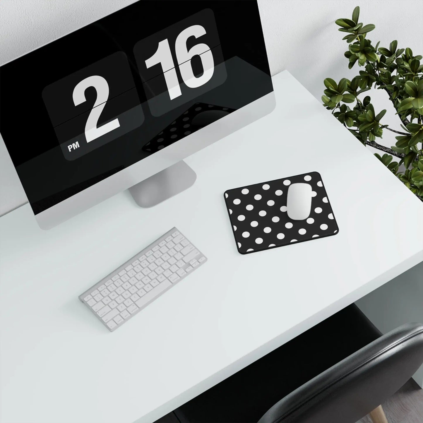 Polka Dot Black & White Non-Slip Gaming Mouse Pad - 9.5’’ × 8’’ - Mouse Pad