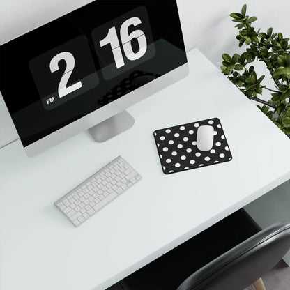 Polka Dot Black & White Non-Slip Gaming Mouse Pad - 9.5’’ × 8’’ - Mouse Pad