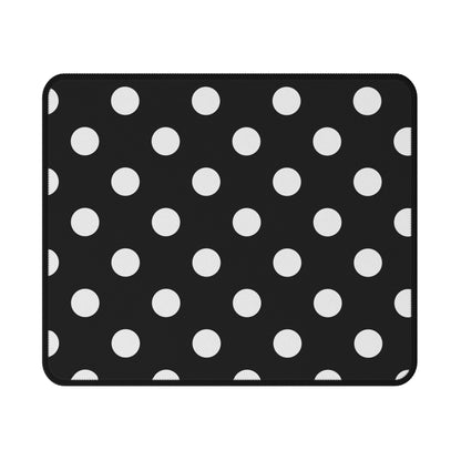Polka Dot Black & White Non-Slip Gaming Mouse Pad - 9.5’’ × 8’’ - Mouse Pad