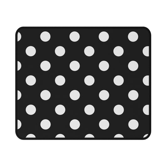 Polka Dot Black & White Non-Slip Gaming Mouse Pad - 9.5’’ × 8’’ - Mouse Pad
