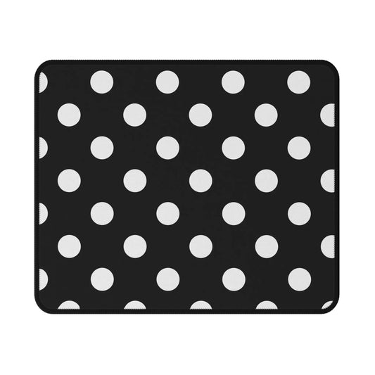 Polka Dot Black & White Non-Slip Gaming Mouse Pad - 9.5’’ × 8’’ - Mouse Pad