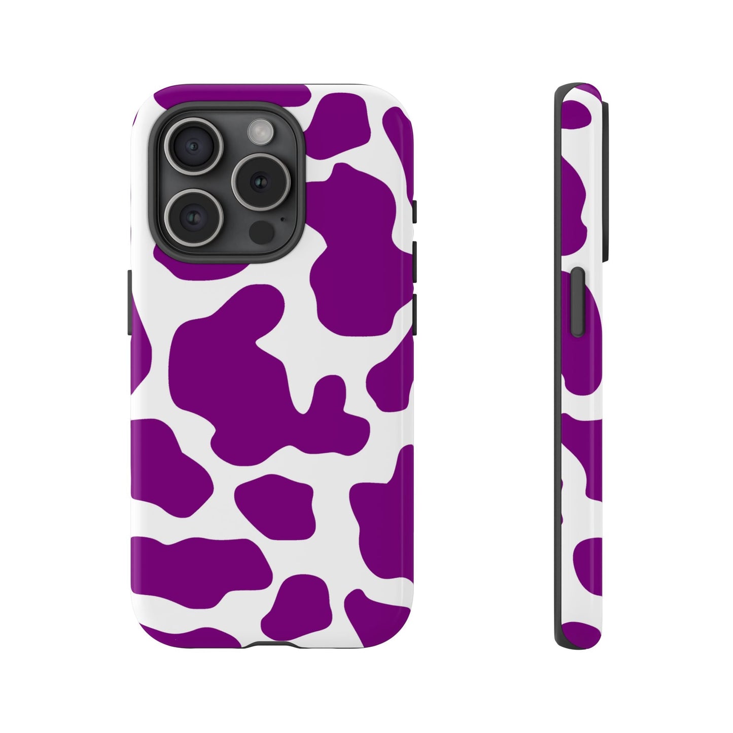 Purple Cow print Phone Case Cover - iPhone 15 Pro / Glossy - Phone Case