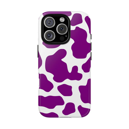 Purple Cow print Phone Case Cover - iPhone 16 Pro / Glossy - Phone Case