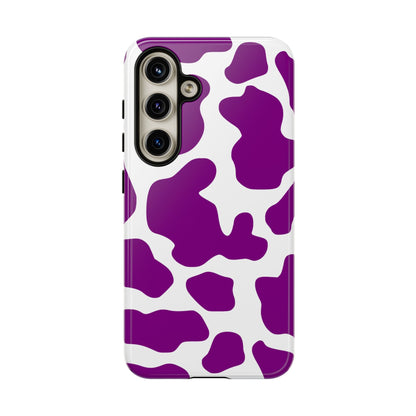 Purple Cow print Phone Case Cover - Samsung Galaxy S24 / Glossy - Phone Case