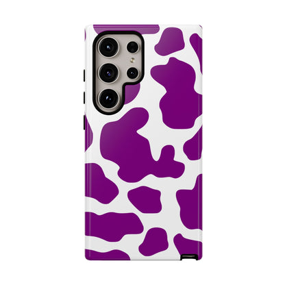 Purple Cow print Phone Case Cover - Samsung Galaxy S24 Ultra / Glossy - Phone Case