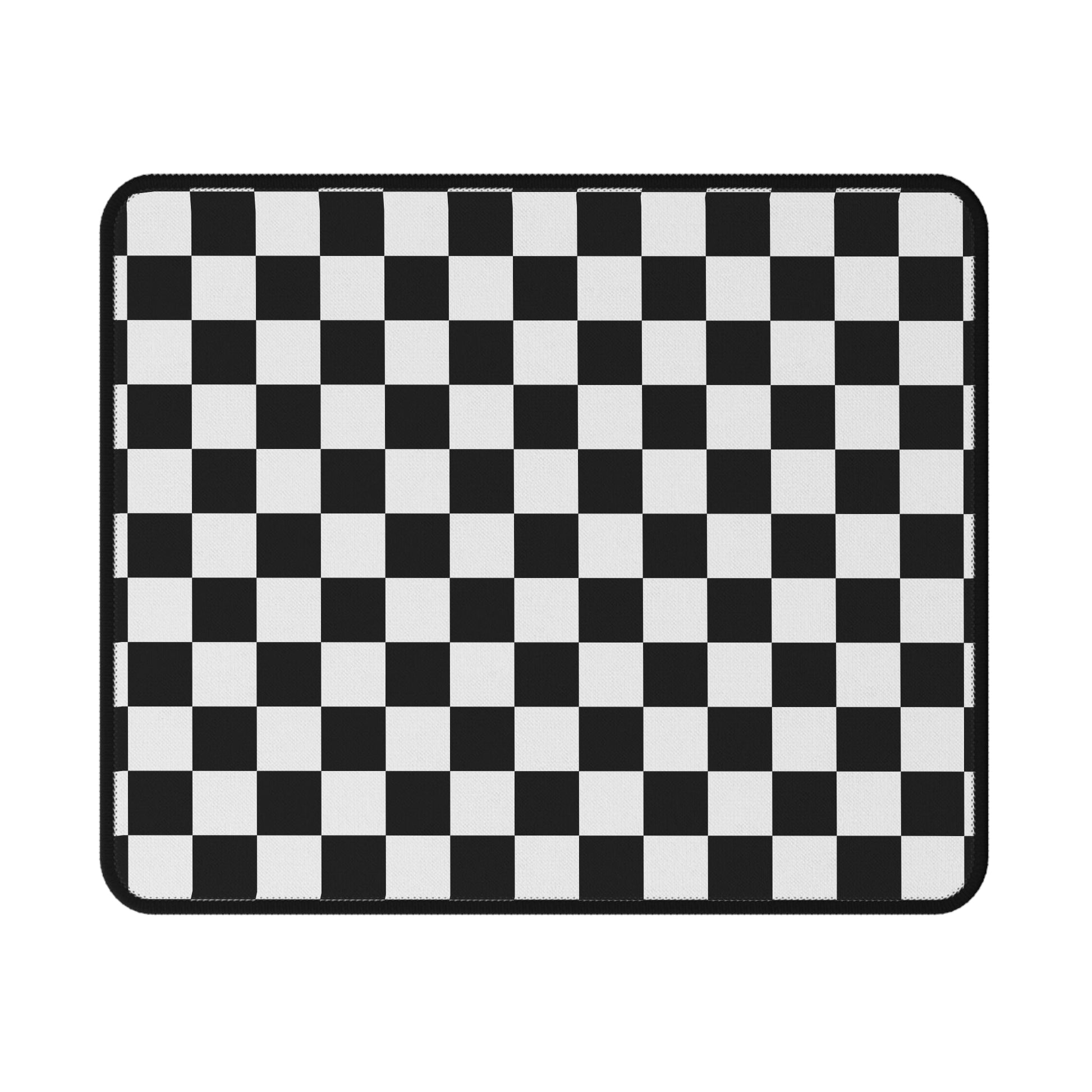 Racing Flag Checked Black White Gaming Mouse Pad Non-Slip Mat - 9.5’’ × 8’’ - Mouse Pad