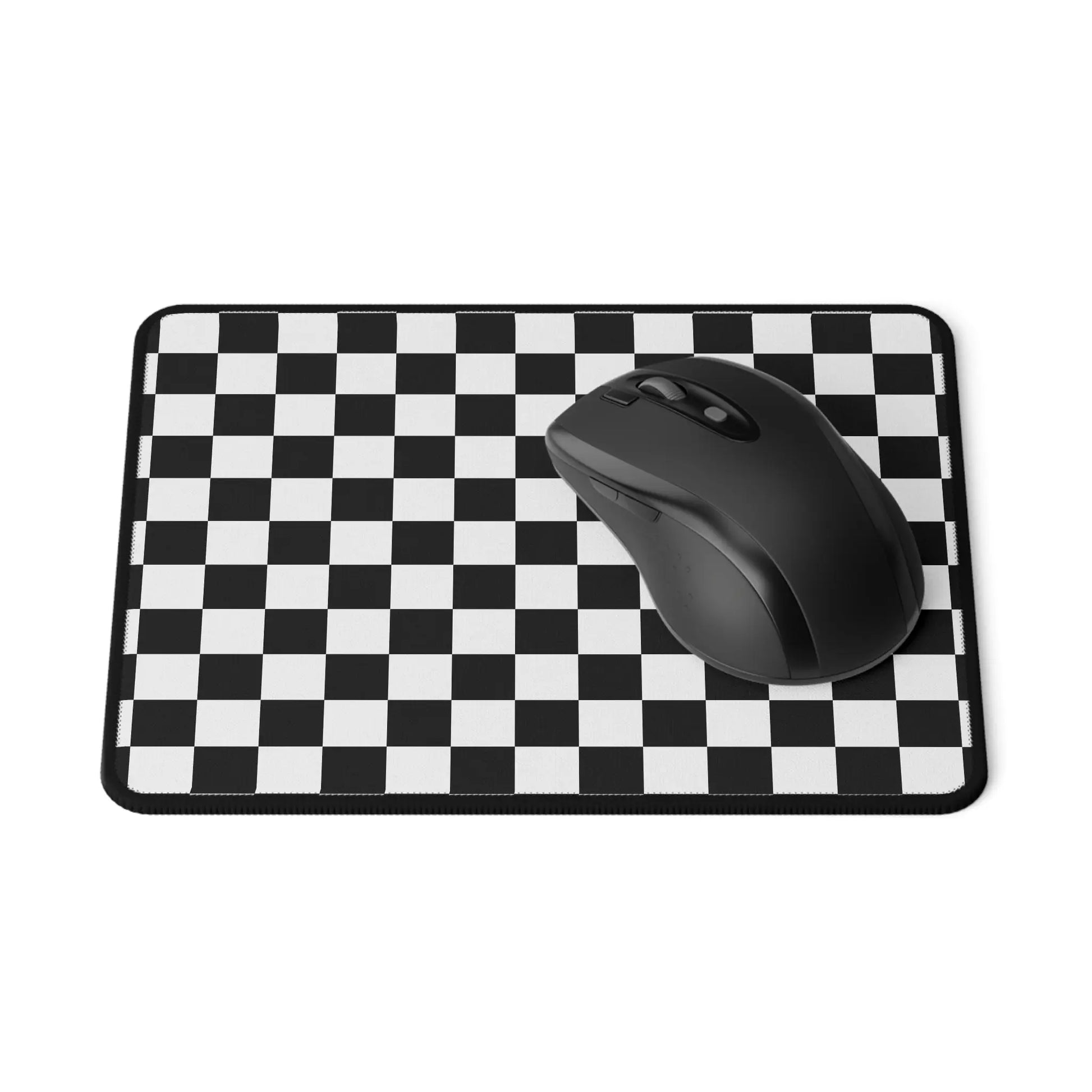 Racing Flag Checked Black White Gaming Mouse Pad Non-Slip Mat - 9.5’’ × 8’’ - Mouse Pad