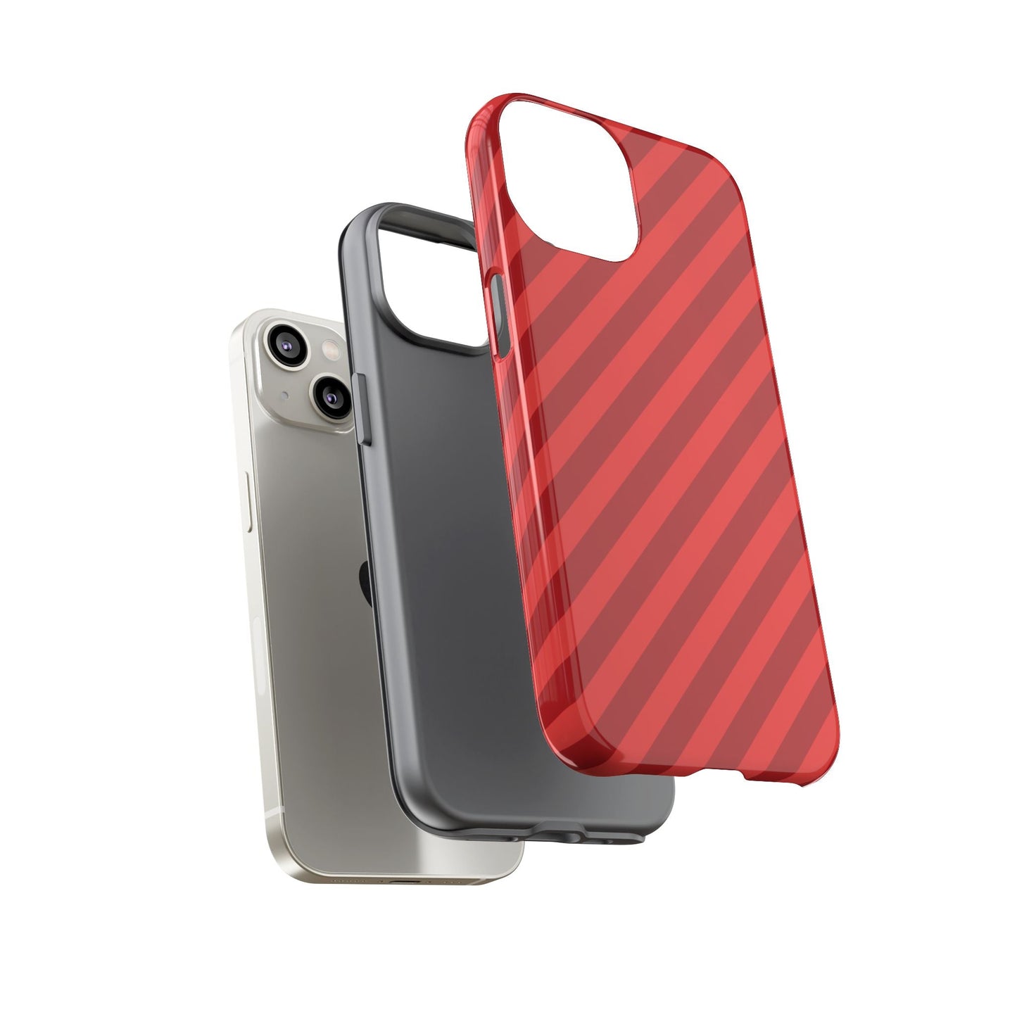 Red Stripes Hard Shell Phone CaseCover - Phone Case