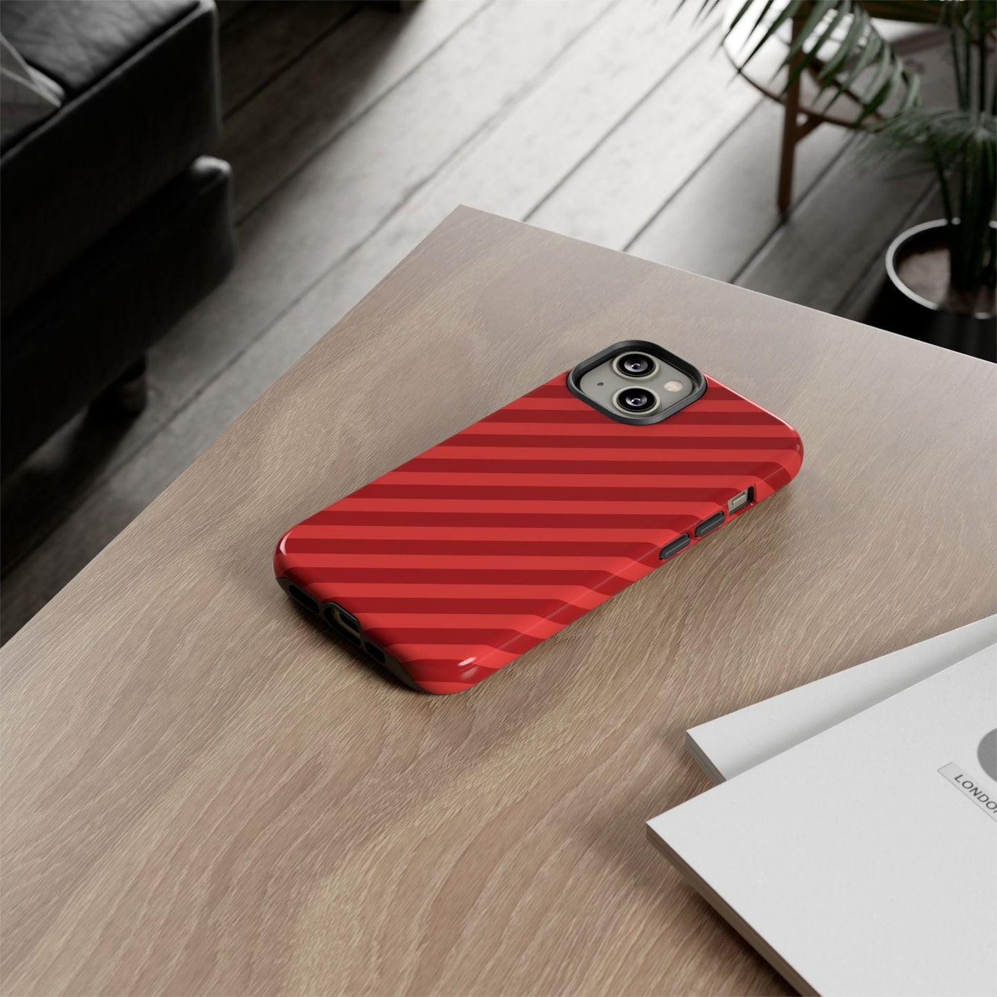 Red Stripes Hard Shell Phone CaseCover - Phone Case