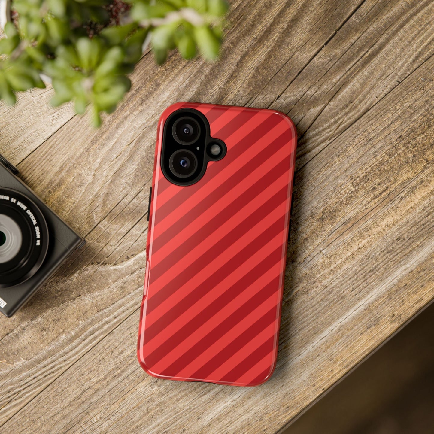 Red Stripes Hard Shell Phone CaseCover - Phone Case