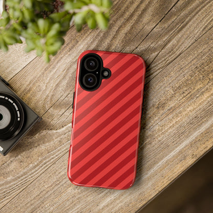 Red Stripes Hard Shell Phone CaseCover - Phone Case