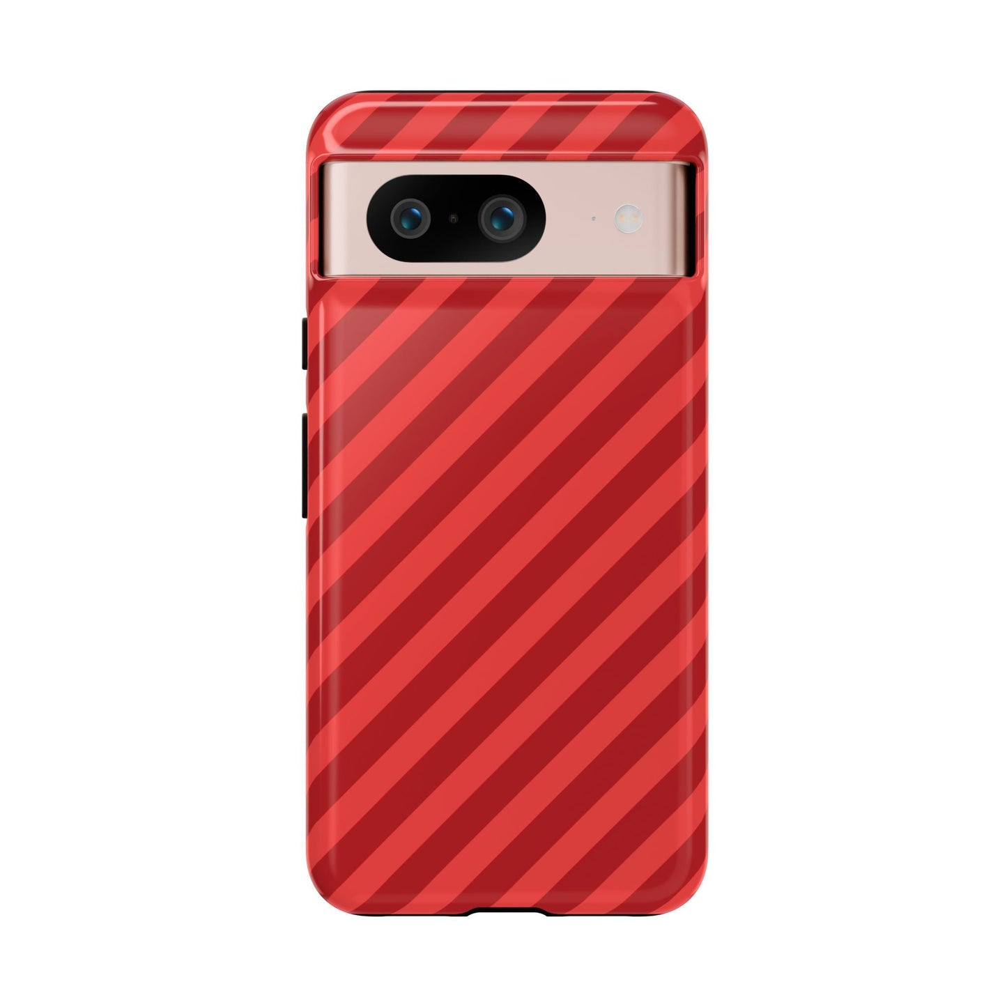 Red Stripes Hard Shell Phone CaseCover - Google Pixel 8 / Glossy - Phone Case