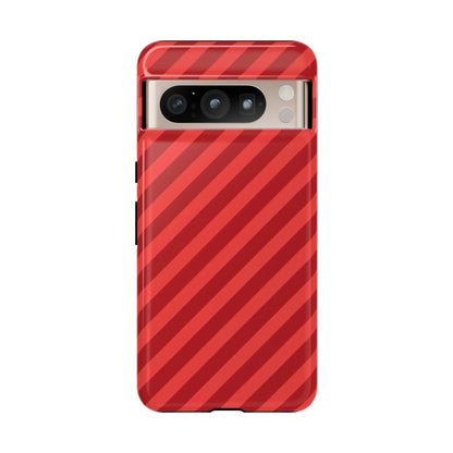Red Stripes Hard Shell Phone CaseCover - Google Pixel 8 Pro / Glossy - Phone Case