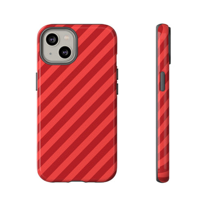 Red Stripes Hard Shell Phone CaseCover - iPhone 14 / Glossy - Phone Case