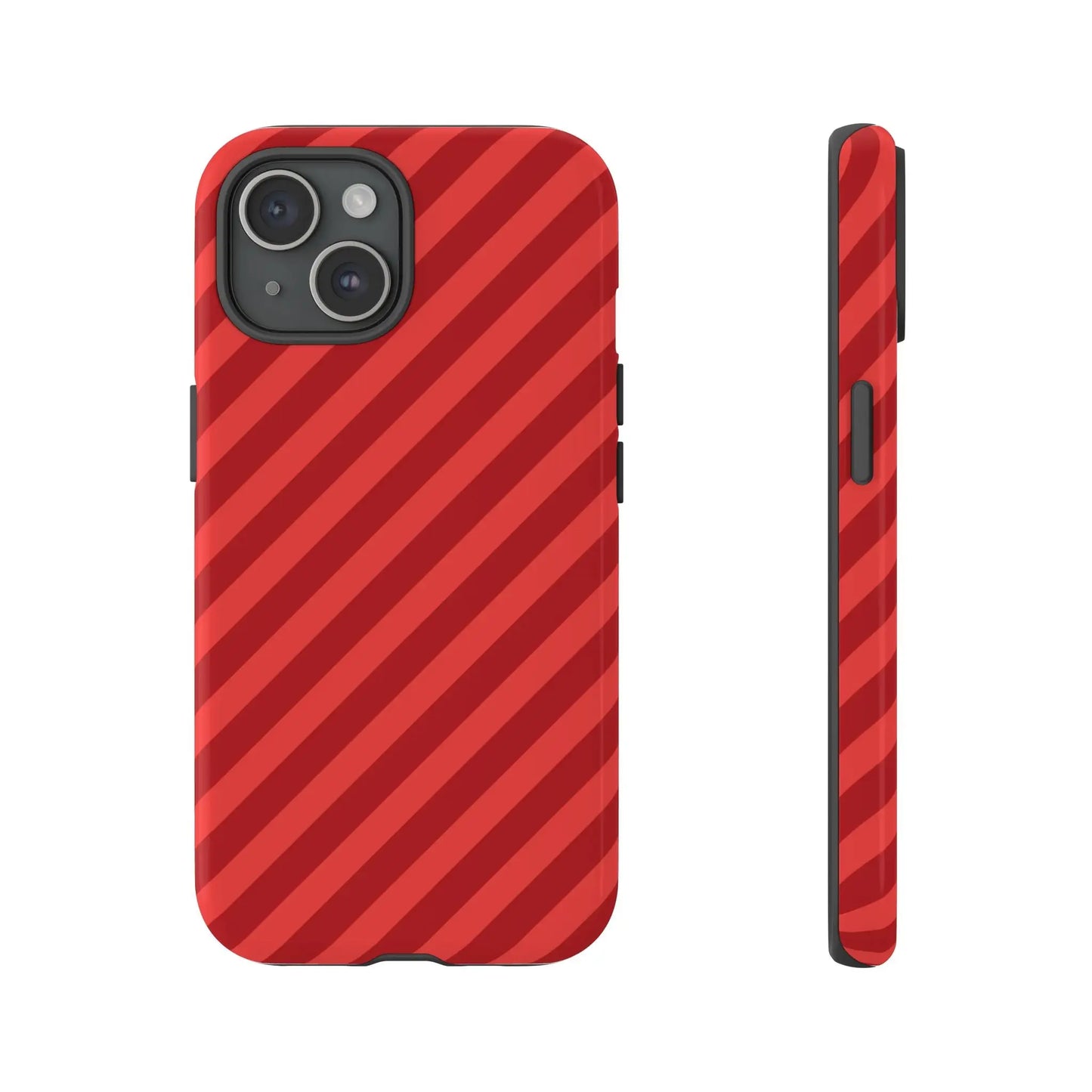 Red Stripes Hard Shell Phone CaseCover - iPhone 15 / Glossy - Phone Case
