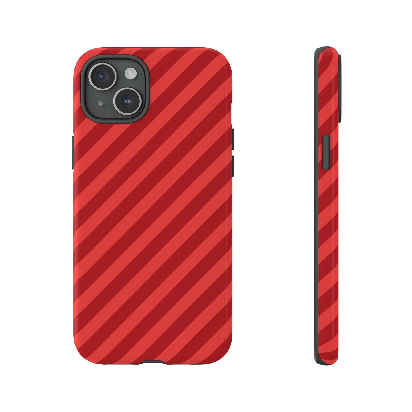 Red Stripes Hard Shell Phone CaseCover - iPhone 15 Plus / Glossy - Phone Case
