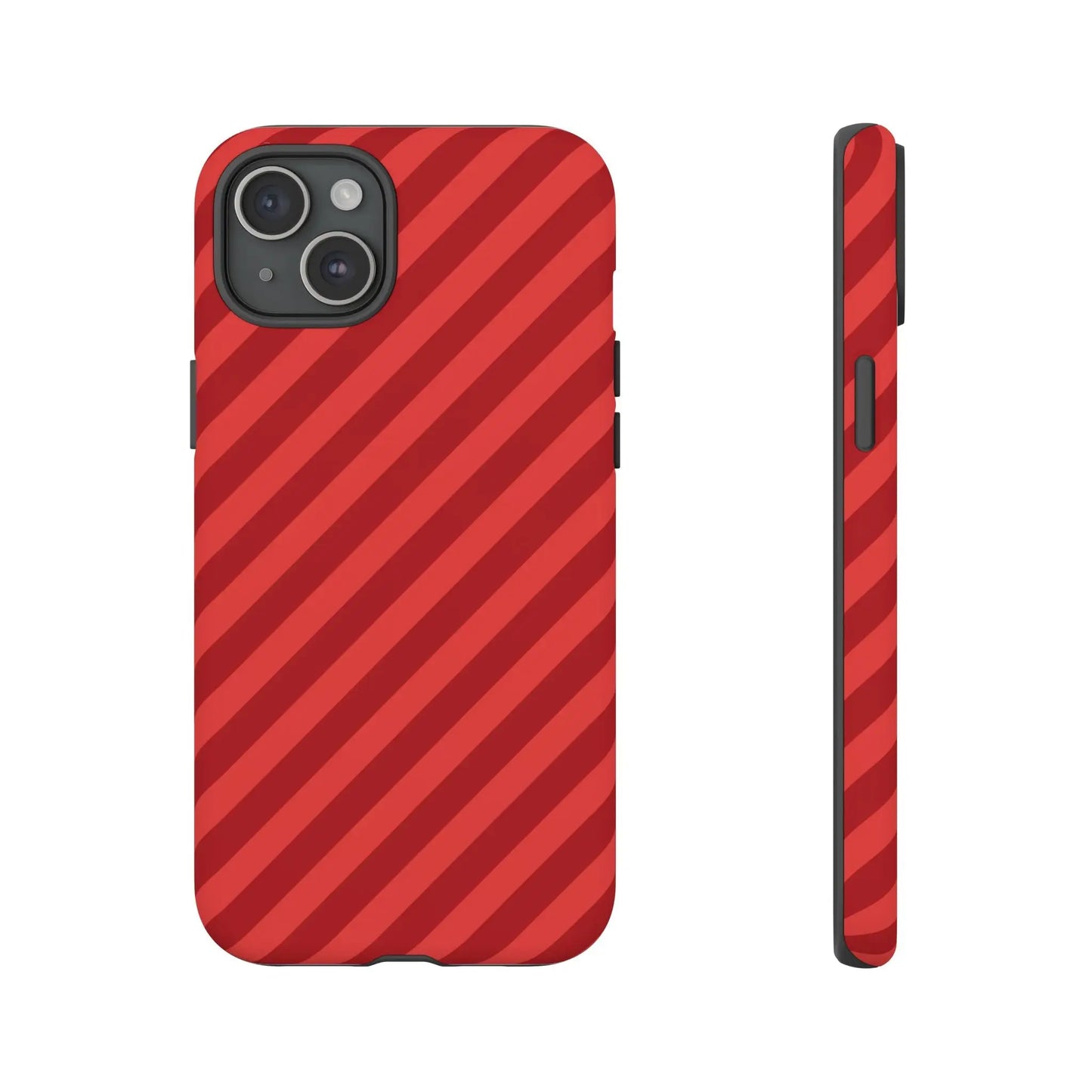 Red Stripes Hard Shell Phone CaseCover - iPhone 15 Plus / Matte - Phone Case