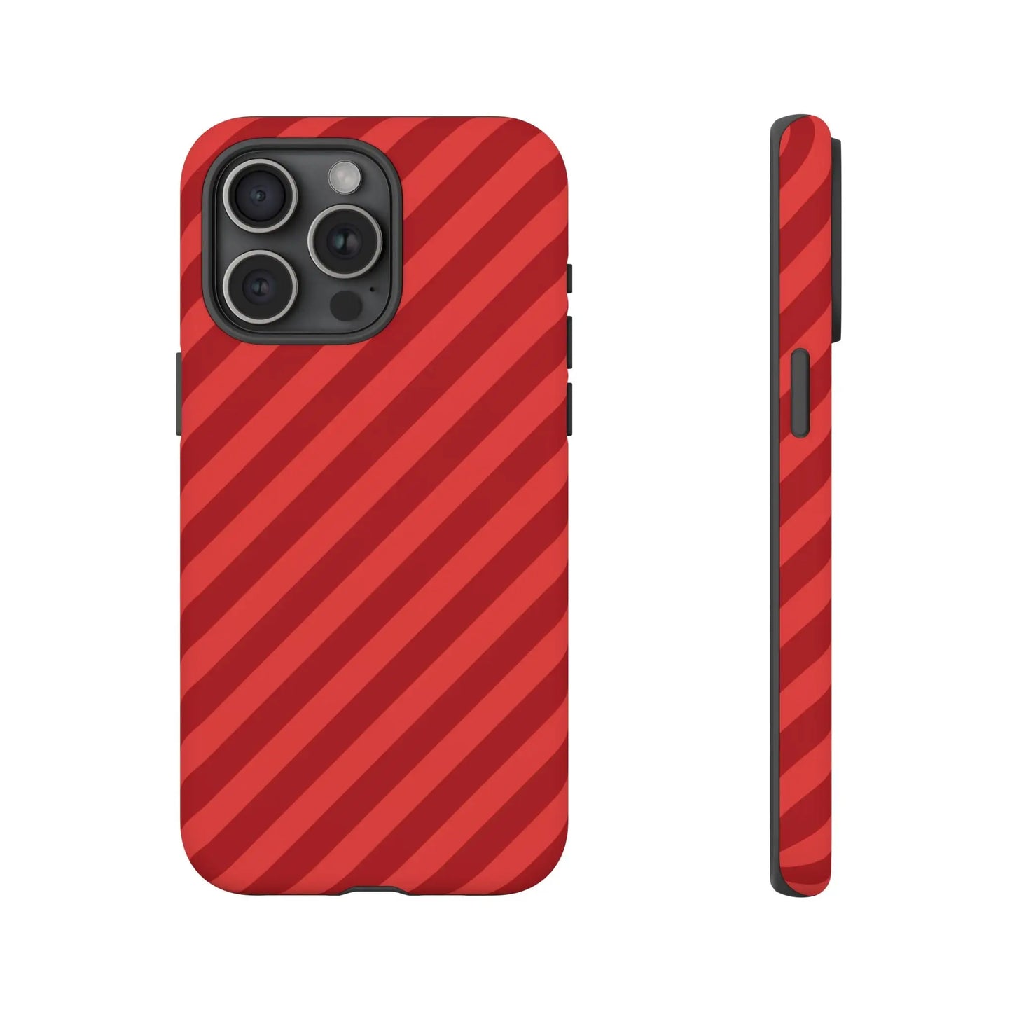Red Stripes Hard Shell Phone CaseCover - iPhone 15 Pro Max / Matte - Phone Case