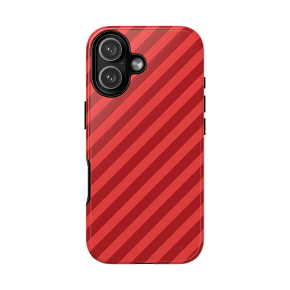 Red Stripes Hard Shell Phone CaseCover - iPhone 17 / Glossy - Phone Case