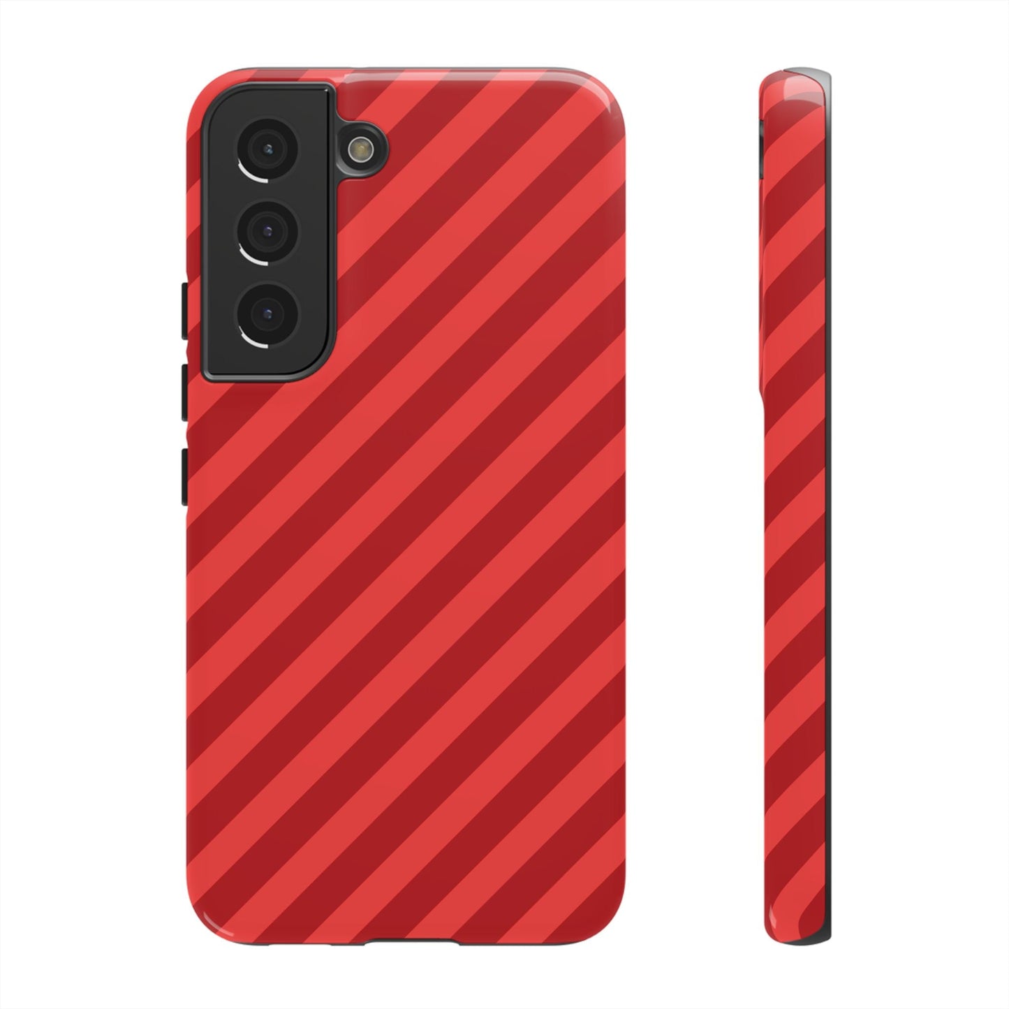 Red Stripes Hard Shell Phone CaseCover - Samsung Galaxy S22 / Glossy - Phone Case