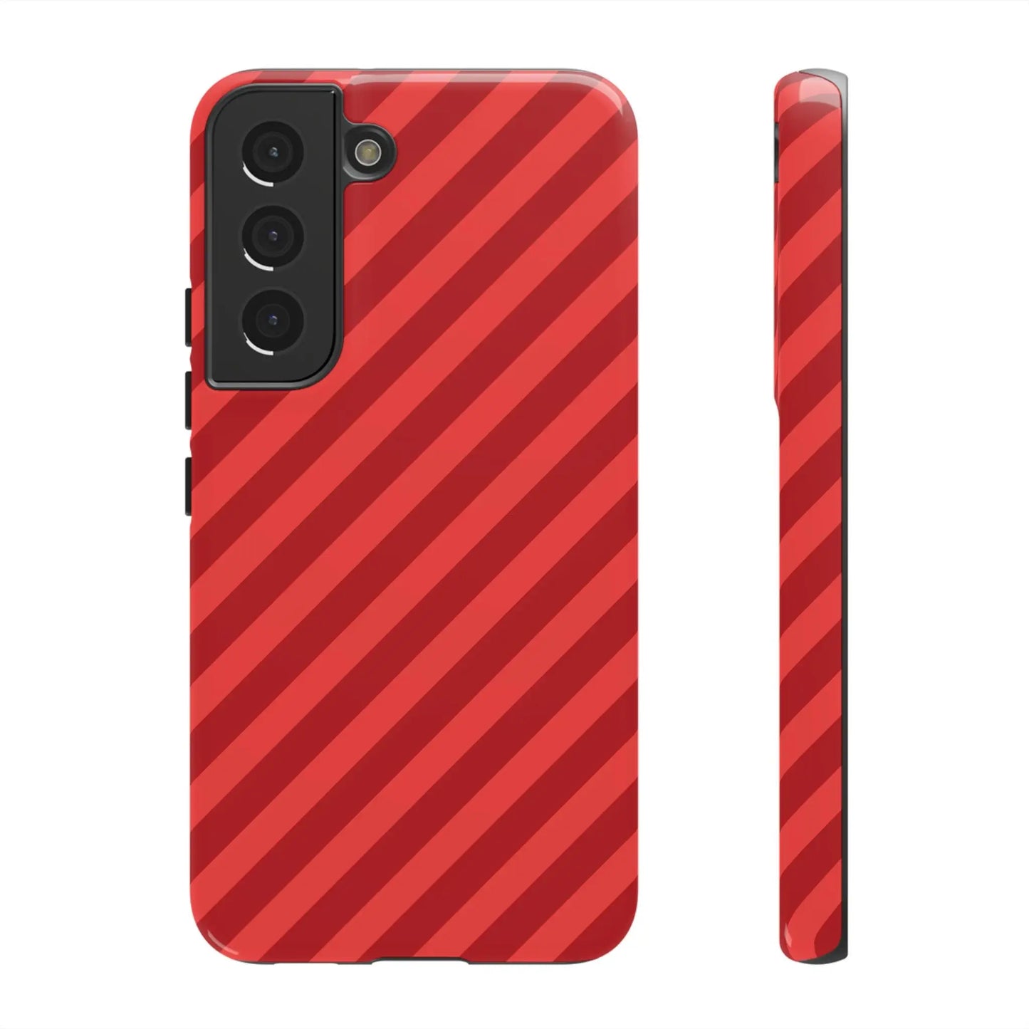 Red Stripes Hard Shell Phone CaseCover - Samsung Galaxy S22 / Glossy - Phone Case