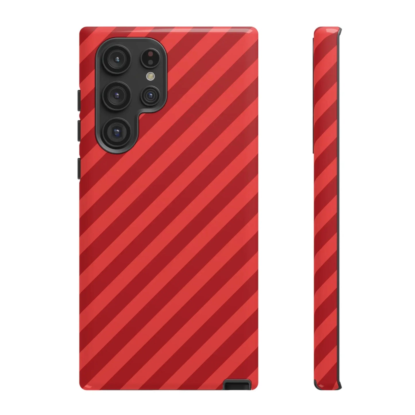 Red Stripes Hard Shell Phone CaseCover - Samsung Galaxy S22 Ultra / Glossy - Phone Case