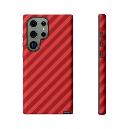 Red Stripes Hard Shell Phone CaseCover - Samsung Galaxy S23 Ultra / Glossy - Phone Case