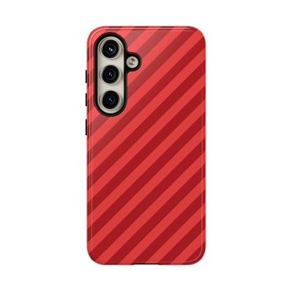 Red Stripes Hard Shell Phone CaseCover - Samsung Galaxy S24 / Glossy - Phone Case