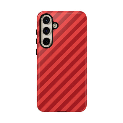 Red Stripes Hard Shell Phone CaseCover - Samsung Galaxy S24 Plus / Glossy - Phone Case