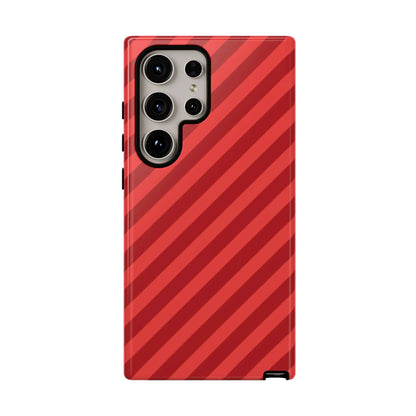 Red Stripes Hard Shell Phone CaseCover - Samsung Galaxy S24 Ultra / Glossy - Phone Case