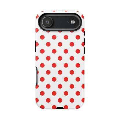 Red White Polka Dot Phone Case Cover for iPhone Samsung and Google Phones - iPhone 17 Air / Matte - Phone Case