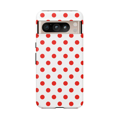 Red White Polka Dot Phone Case Cover for iPhone Samsung and Google Phones - Google Pixel 8 Pro / Matte - Phone Case