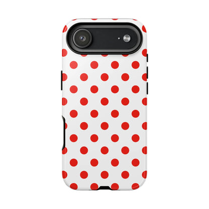 Red White Polka Dot Phone Case Cover for iPhone Samsung and Google Phones - iPhone 17 Air / Glossy - Phone Case