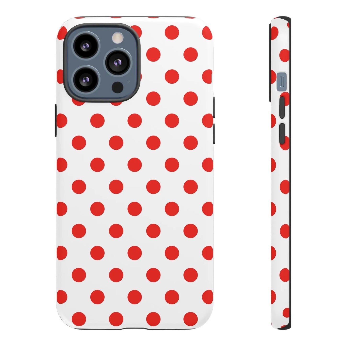 Red White Polka Dot Phone Case Cover for iPhone Samsung and Google Phones - iPhone 13 Pro Max / Matte - Phone Case